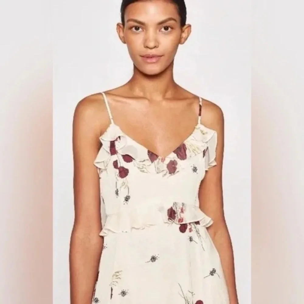 JOIE NWT Joie Cassiel Floral 100% Silk Ruffle Maxi Dress in Size 10 - Picture 8 of 10